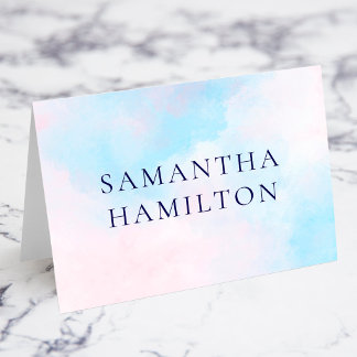 Pastel Pink Clouds Watercolor Name Place Cards