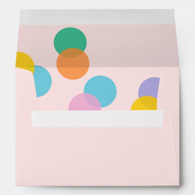 Pastel Pink Confetti Return Address Envelope (Back (Bottom))