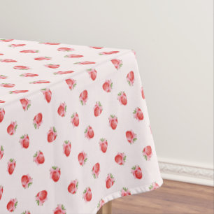 Pastel Pink Coquette Strawberry Personalized Tablecloth