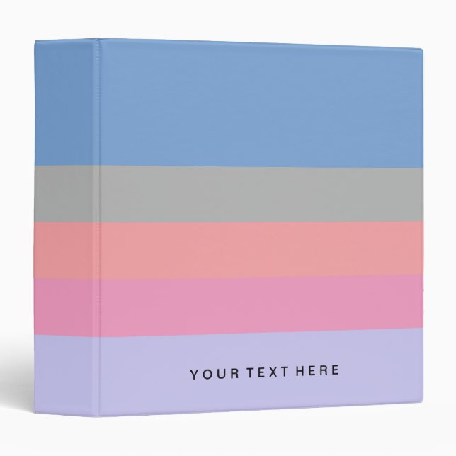 pastel pink coral grey blue purple colour block binder (Front/Spine)