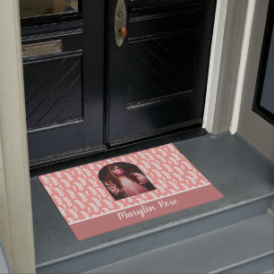 PASTEL PINK CUSTOM HALLOWEEN BOO  DOORMAT