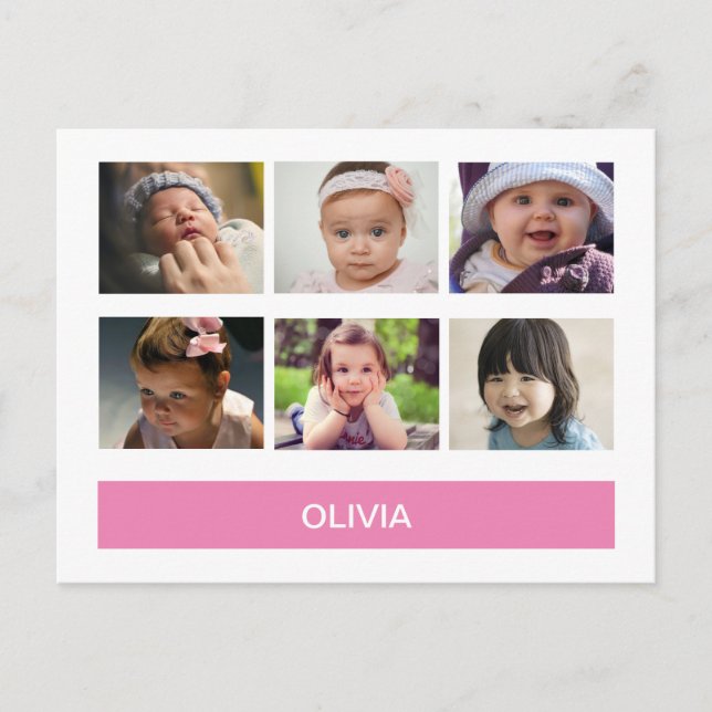 Pastel Pink Custom Photo – Personalized Postcard (Front)
