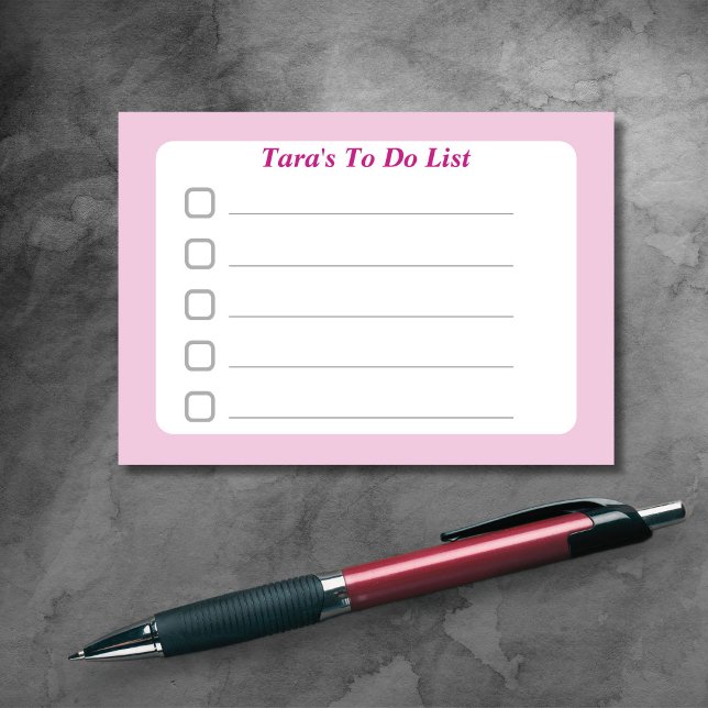 Pastel Pink Custom To Do List Sticky Post-it Notes (Creator Uploaded)