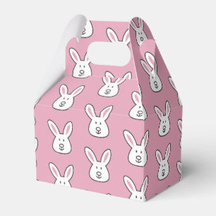 Pastel Pink Cute Easter Bunny Pattern Favor Box