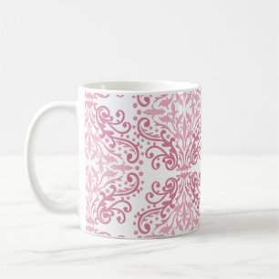 Pastel Pink Damask Café Mug