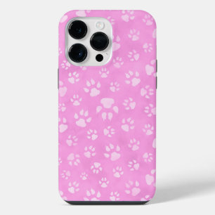 PASTEL PINK DOG PAWS iPhone 14 PRO MAX CASE