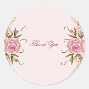 Pastel Pink Double Joint Twin Birthday Thank you Classic Round Sticker