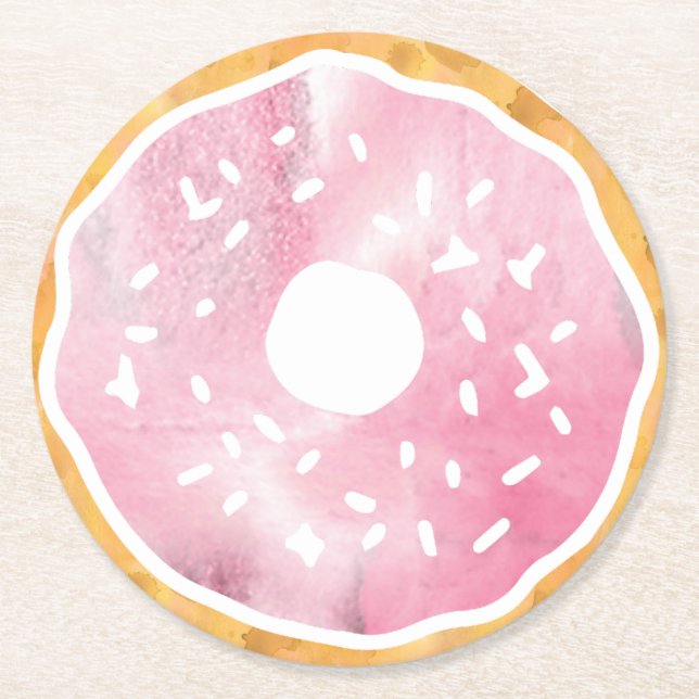 Pastel Pink Doughnut Coasters (Front)