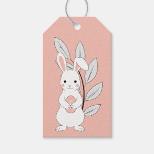 Pastel Pink Easter Bunny Gift Tag