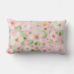Pastel Pink Elegant Floral Pattern Throw Pillow