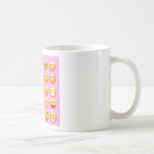 pastel pink emoji coffee mug