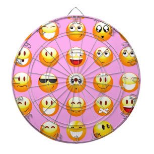 pastel pink emoji dartboard