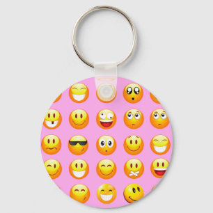 pastel pink emoji keychain