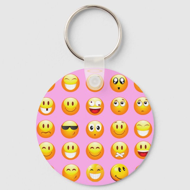 pastel pink emoji keychain (Front)
