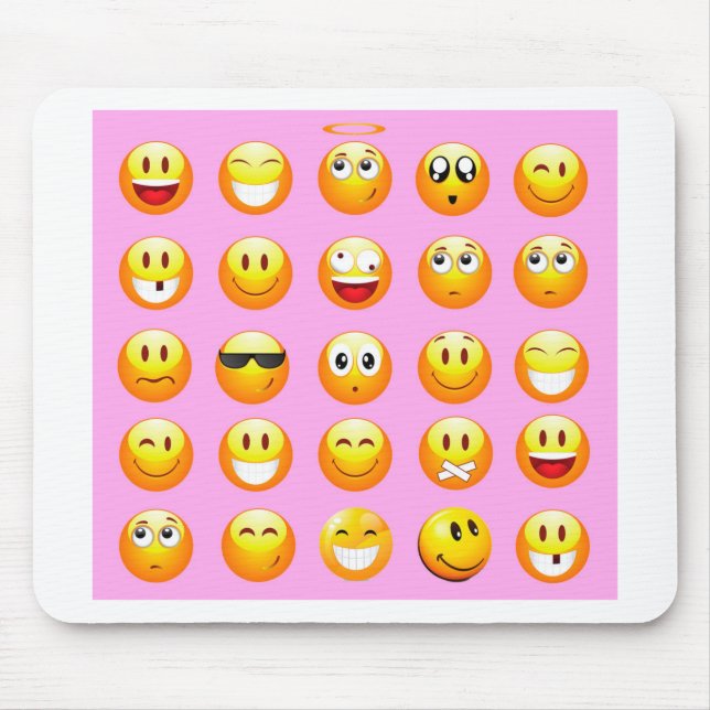 pastel pink emoji mouse pad (Front)