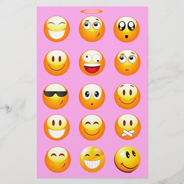 pastel pink emoji stationery (Front)