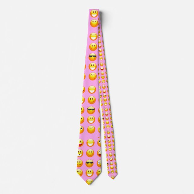 pastel pink emoji tie (Front)