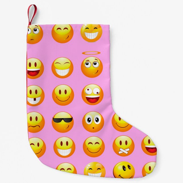 pastel pink emoji xmas christmas stocking (Front)