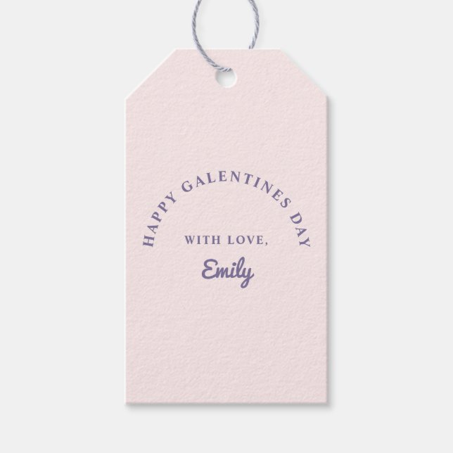 Pastel Pink et Purple Galentines Jour Étiquettes c (Devant)