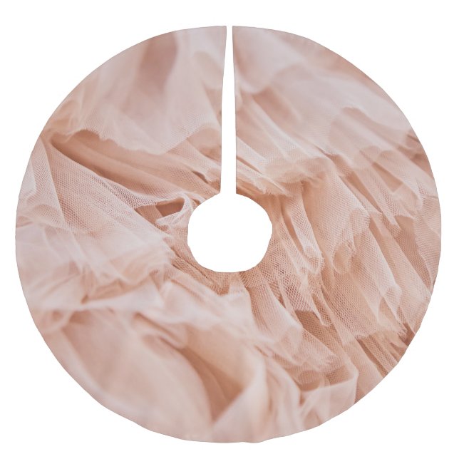 Pastel Pink Fabric: Elegant Textures. Brushed Polyester Tree Skirt (Front)
