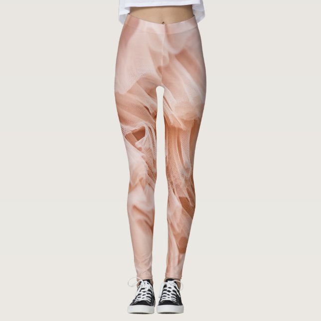 Pastel Pink Fabric: Elegant Textures. Leggings (Front)