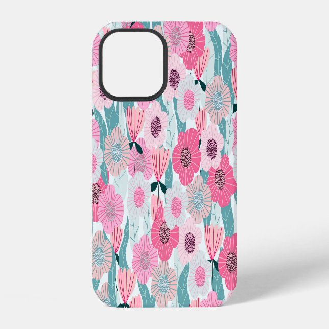 Pastel Pink Floral Abstract Pattern iPhone Case (Back)