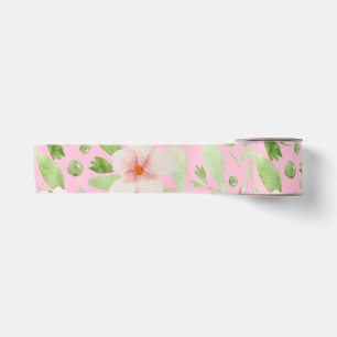 Pastel Pink Floral Pattern - Soft Blush Flowers Satin Ribbon