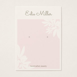 Pastel Pink Floral Script Font Earring Jewelry