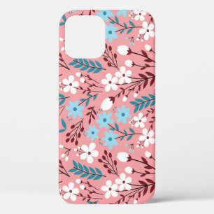 Pastel Pink Floral Seamless Pattern. iPhone 12 Case