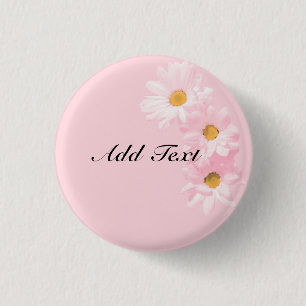 Pastel Pink Floral Template, Ready to Customize. 1 Inch Round Button