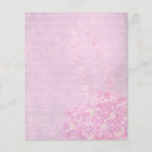Pastel Pink Floral & Text Scrapbook Ephemera