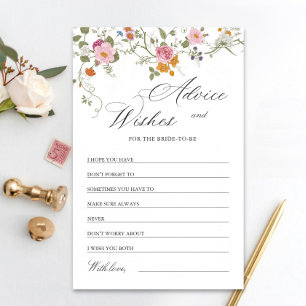 Pastel Pink Floral Wildflower Advice & Wishes Card