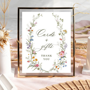 Pastel Pink Floral Wildflower Cards and Gifts Poster