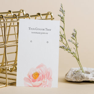 Pastel Pink Flower Jewellery Earring Display Card