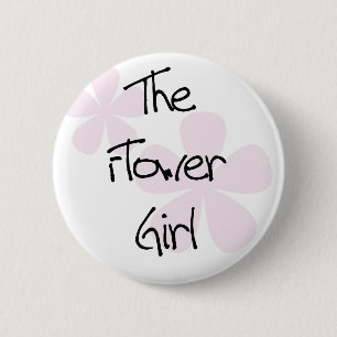 Pastel Pink Flowers Flower Girl 2 Inch Round Button