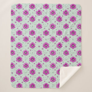 Pastel Pink Flowers For Fresh Botanical Decor Sherpa Blanket