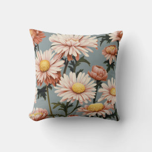Pastel Pink Flowers Throw Pillow