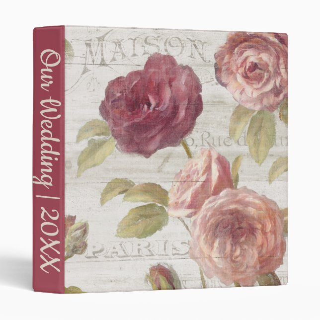 Pastel Pink French Roses Binder (Front/Spine)