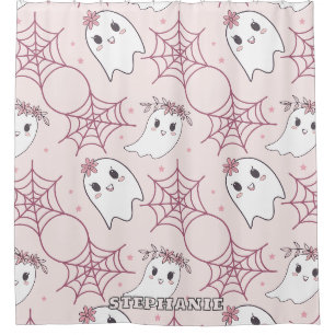 Pastel Pink Ghost Halloween Kawaii Pattern