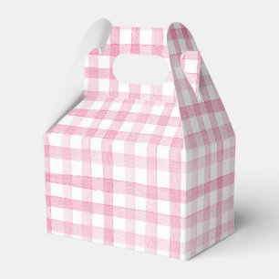 Pastel Pink Gingham Check Plaid  Favor Box