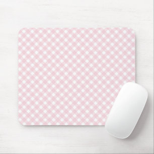 Pastel Pink Gingham Desk Accessory Mousepad