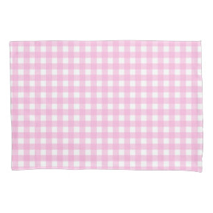 Pastel Pink Gingham Pattern Pillowcase