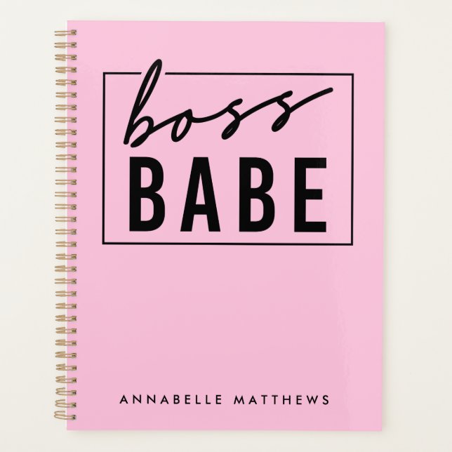 Pastel Pink Girl Boss Babe Business Owner  Planner (Front)