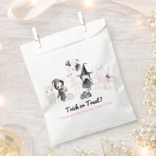 Pastel pink girl halloween birthday favour bag