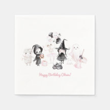 Pastel pink girl halloween birthday