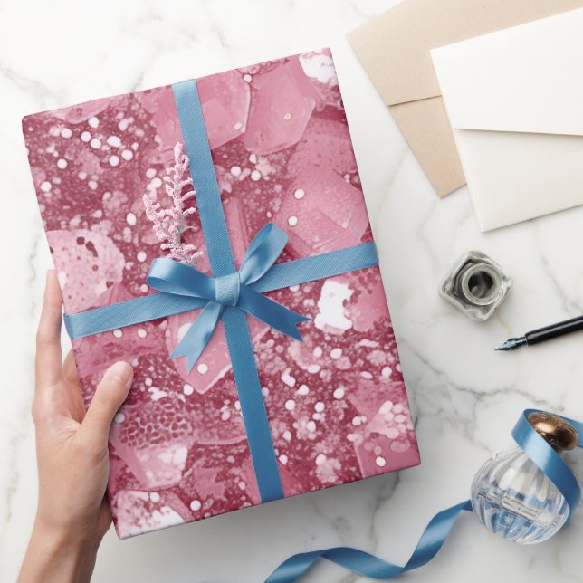 Pastel Pink Glitter  Wrapping Paper (Gifting)