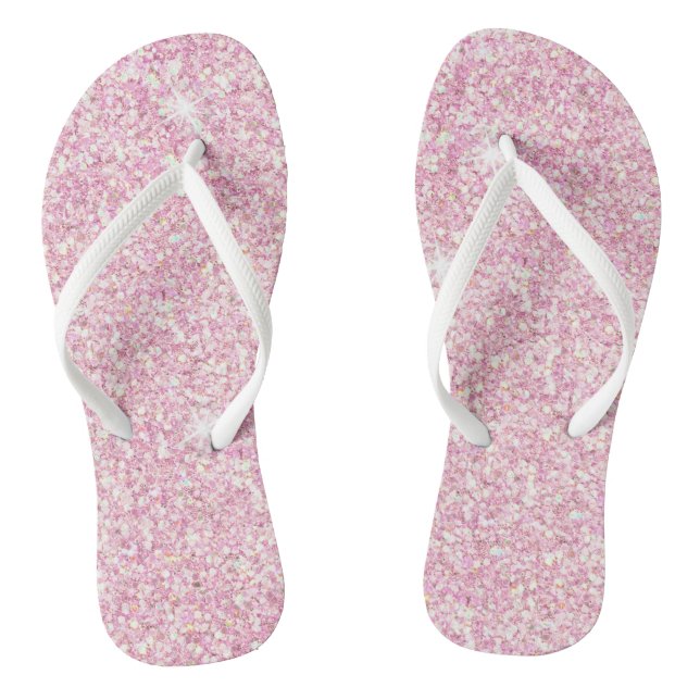Pastel Pink Glitz and Glam   Flip Flops (Footbed)