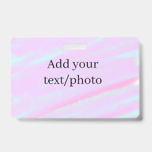 Pastel pink green add photo text watercolor retro badge