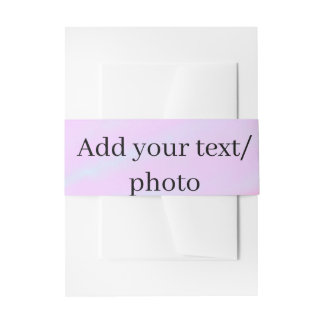 Pastel pink green add photo text watercolor retro  invitation belly band