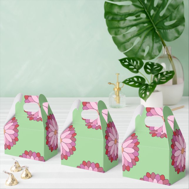Pastel Pink Green Asian Medallion Floral Favor Box (Multiple)